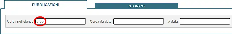 Schermata albo sindacale